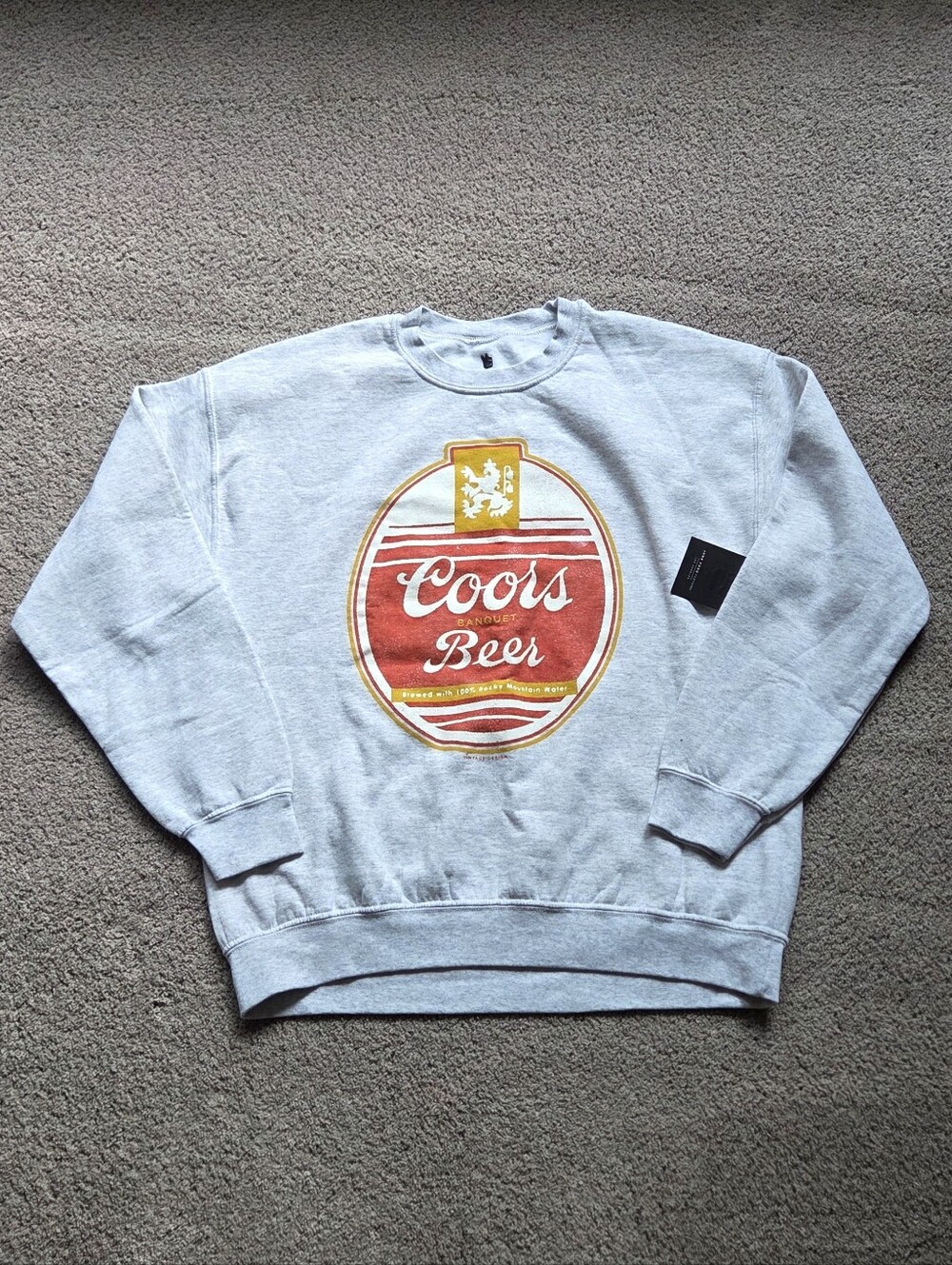 NWT Junk Food Pac Sun Collab Coors Banquet Beer Sweatshirt, Size M Retro 90s